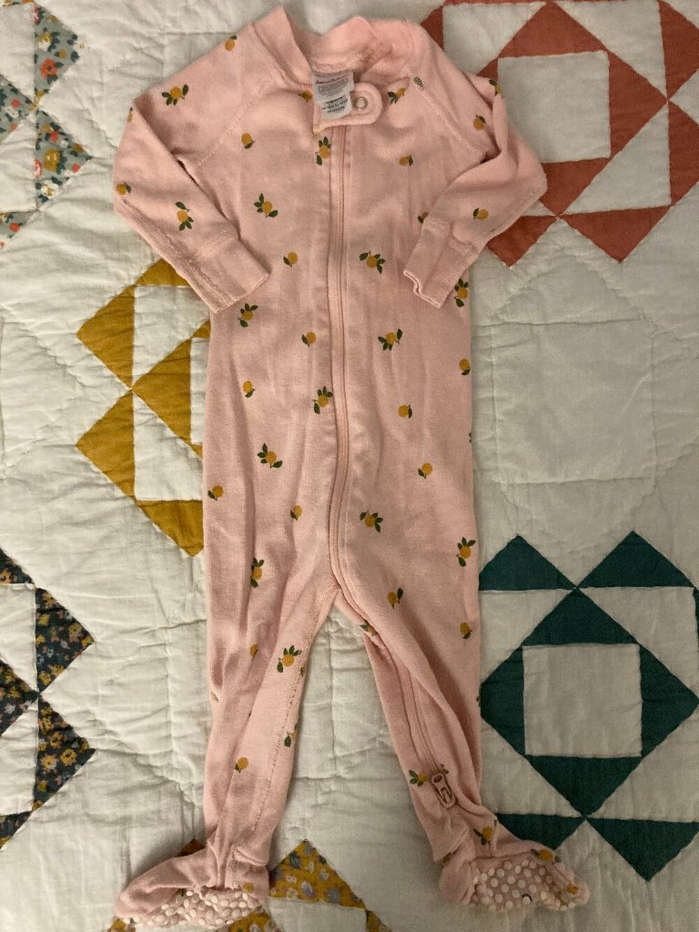 Hanna Andersson Baby Girl Pink Footie Pajamas (6-12 Months)